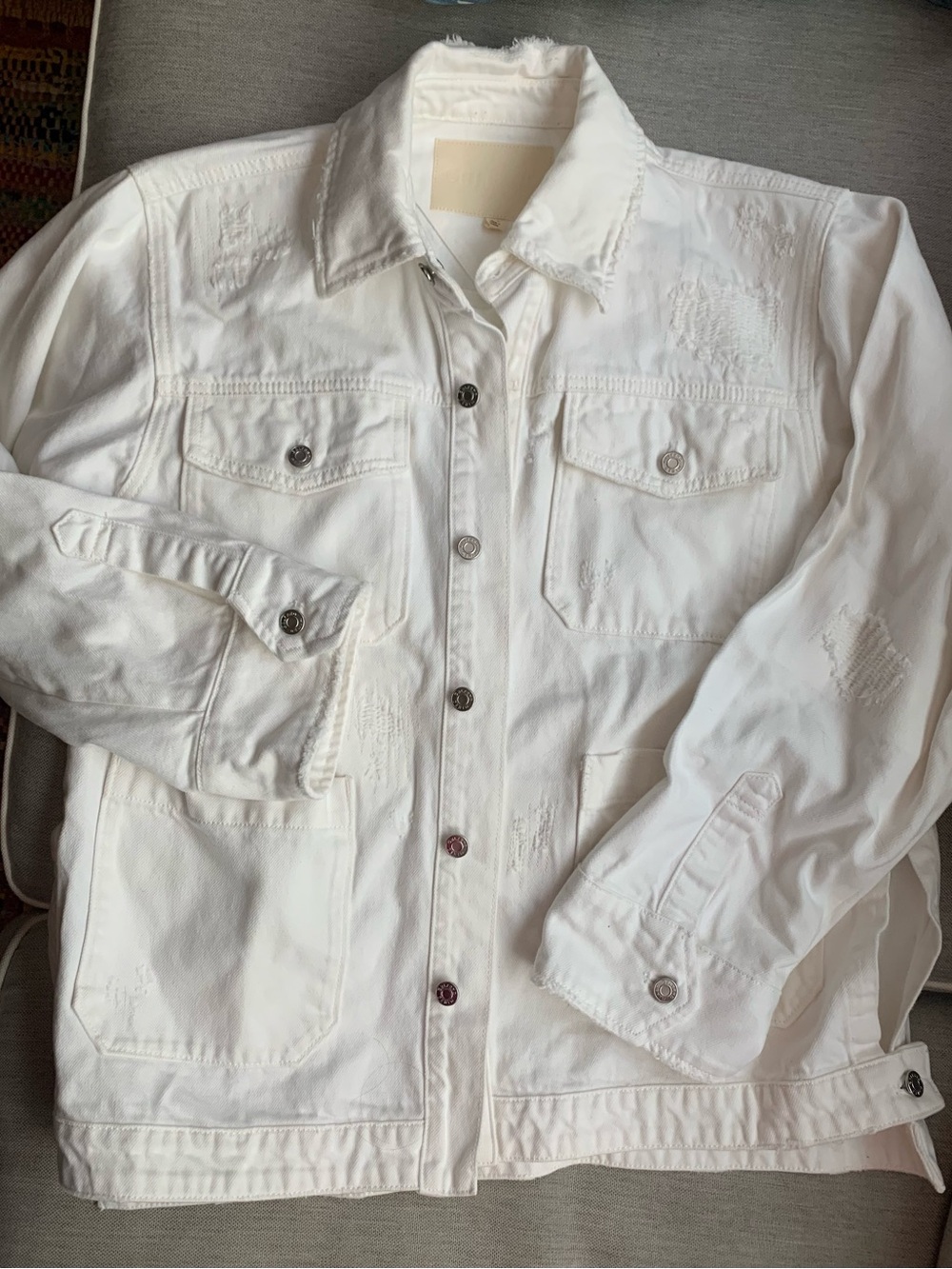 GRLFRND White Shirt Jacket Oversized Denim Jacket - Picture 3 of 6